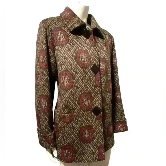 Vintage Luxury Wool Blend Swing Coat Pudong Shanghai womens size medium - Picture 1 of 14